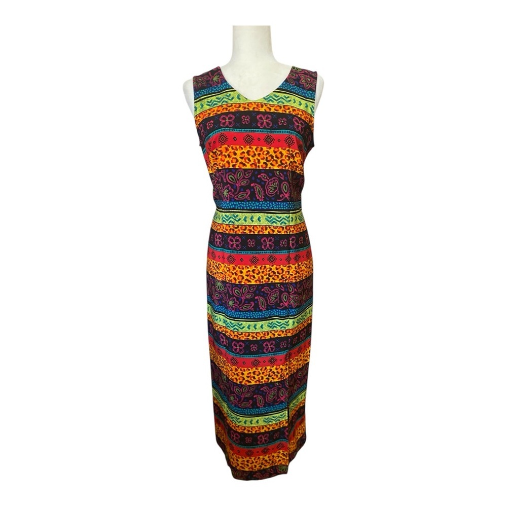 Sag Harbor Womens Vintage 90s Animal Floral Print Maxi Dress